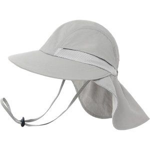 Toddler Kids Sun Hats with Neck Flap UPF 50+ UV Protection 01-grey